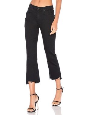 MOTHER The Insider Crop Two Step Fray Black Jeans Not Guilty Wash Size 31